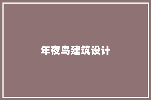 年夜鸟建筑设计