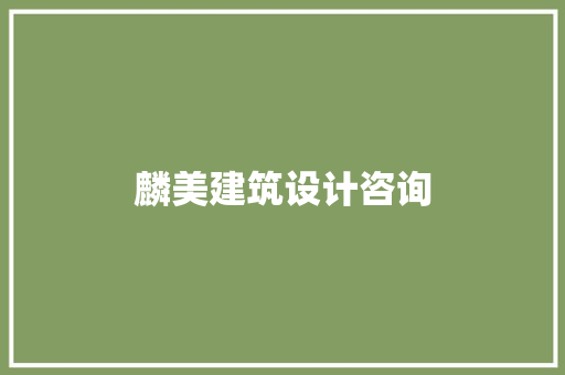 麟美建筑设计咨询 施工工艺