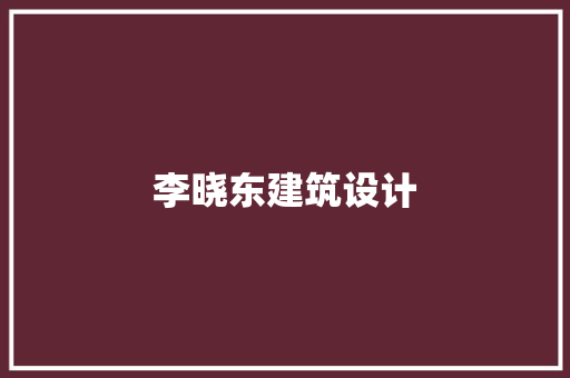 李晓东建筑设计