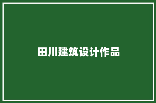 田川建筑设计作品 建筑设计