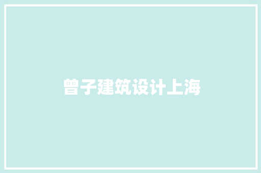 曾子建筑设计上海