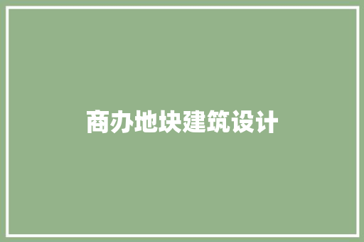 商办地块建筑设计 施工工艺