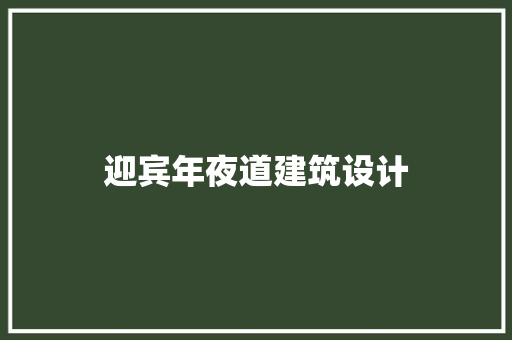 迎宾年夜道建筑设计