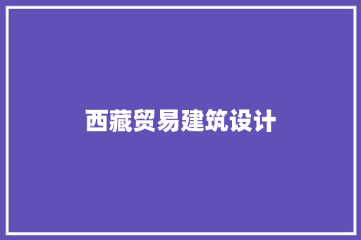 西藏贸易建筑设计