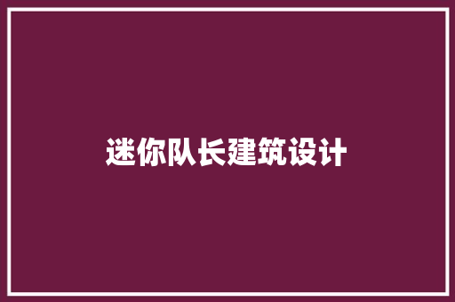 迷你队长建筑设计