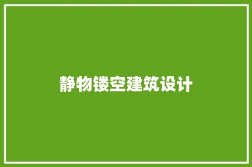 静物镂空建筑设计