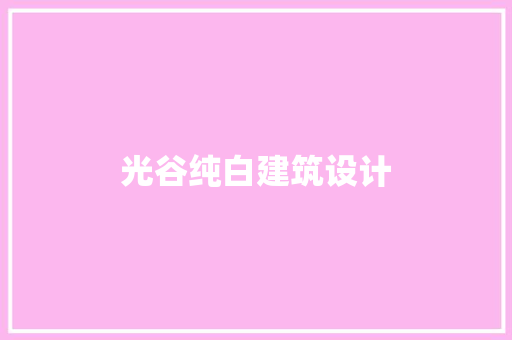 光谷纯白建筑设计