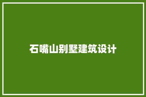 石嘴山别墅建筑设计