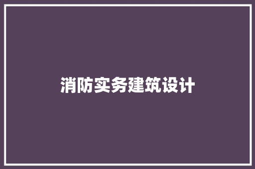 消防实务建筑设计 建筑法规