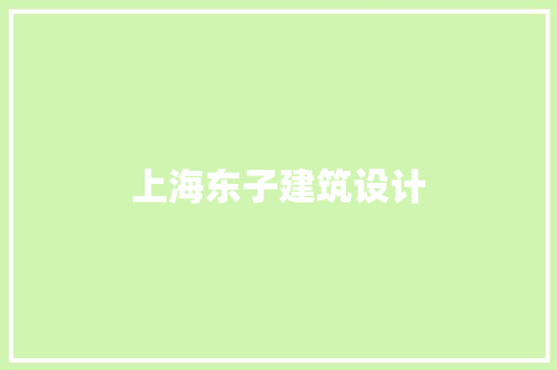 上海东子建筑设计 施工工艺