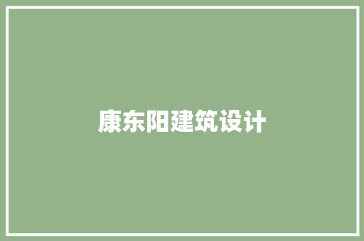 康东阳建筑设计 施工管理