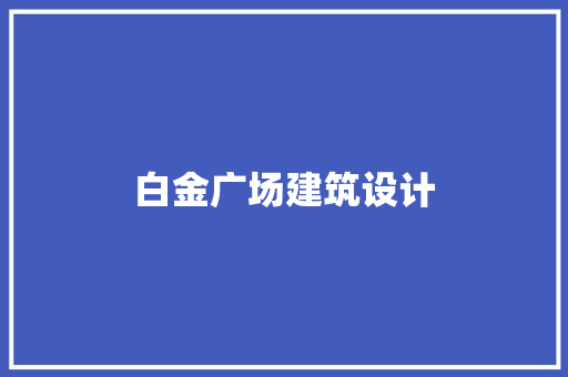 白金广场建筑设计 建筑设计