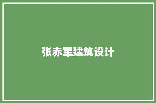 张赤军建筑设计 施工技术