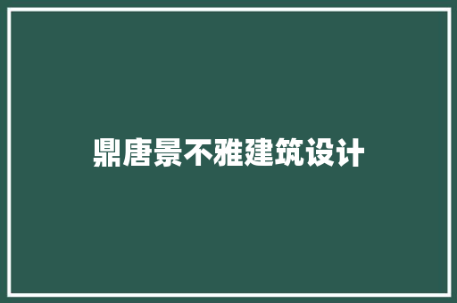 鼎唐景不雅建筑设计
