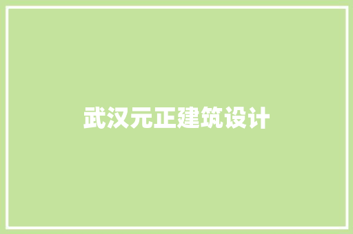 武汉元正建筑设计