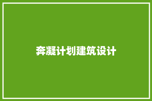 奔凝计划建筑设计 工艺流程