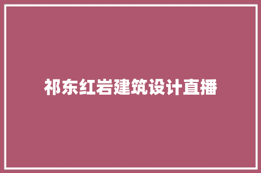 祁东红岩建筑设计直播