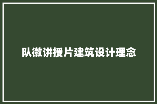 队徽讲授片建筑设计理念