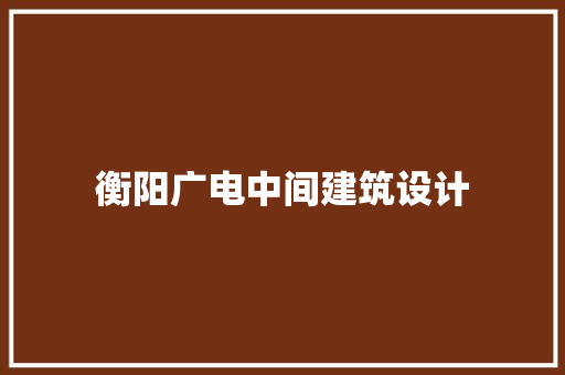 衡阳广电中间建筑设计
