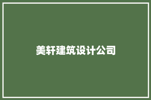 美轩建筑设计公司