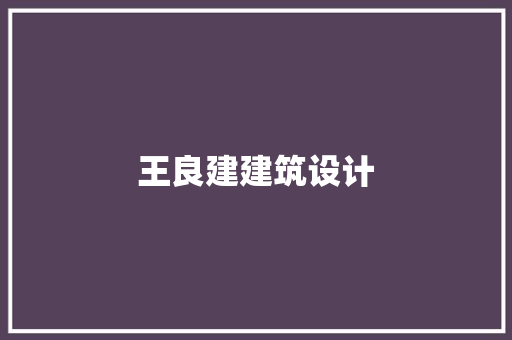 王良建建筑设计
