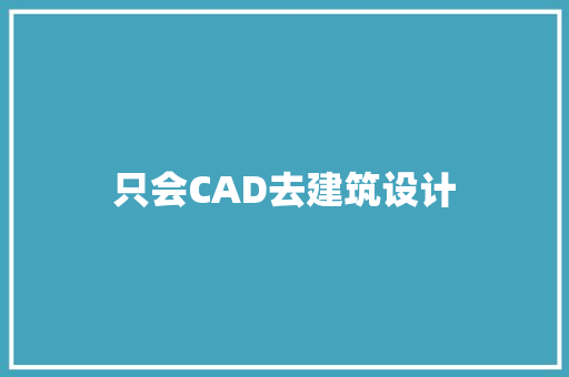 只会CAD去建筑设计
