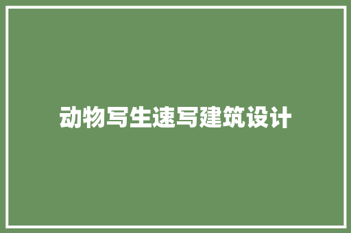 动物写生速写建筑设计