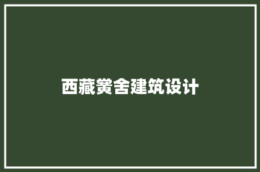 西藏黉舍建筑设计