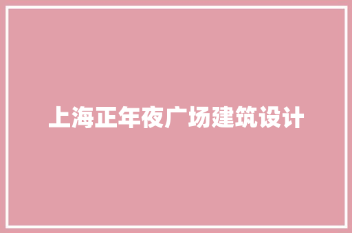 上海正年夜广场建筑设计 建筑法规