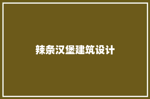 辣条汉堡建筑设计