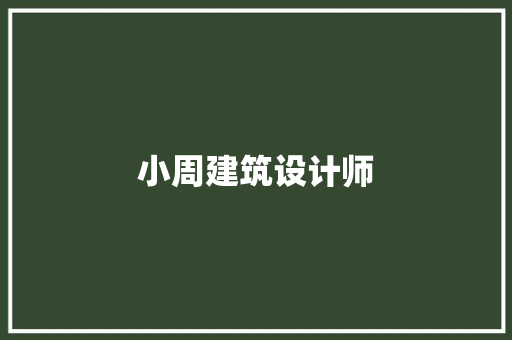 小周建筑设计师