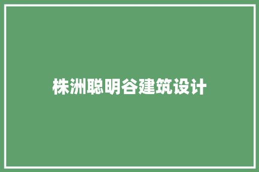株洲聪明谷建筑设计