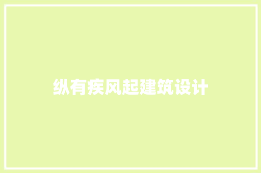 纵有疾风起建筑设计