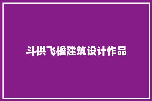 斗拱飞檐建筑设计作品