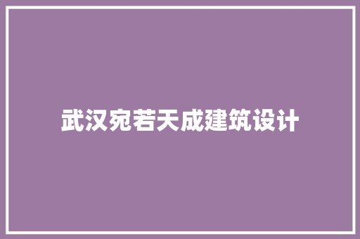 武汉宛若天成建筑设计