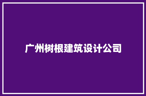 广州树根建筑设计公司
