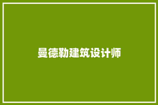 曼德勒建筑设计师 工艺流程