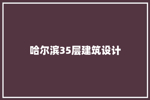 哈尔滨35层建筑设计