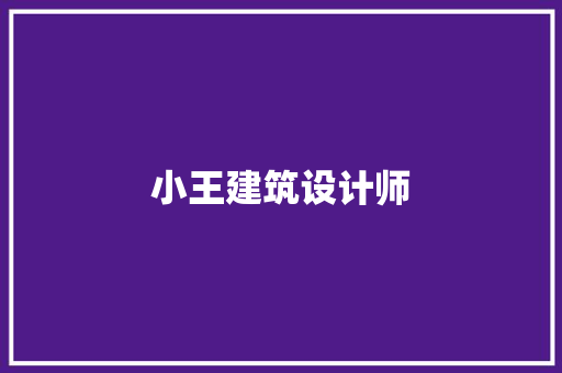 小王建筑设计师