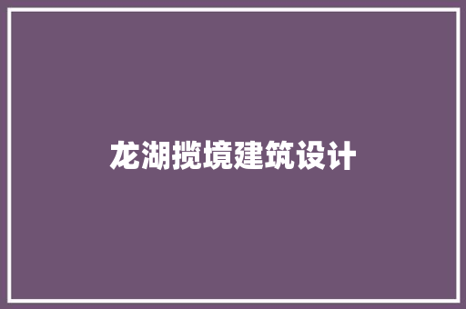 龙湖揽境建筑设计