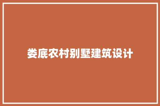 娄底农村别墅建筑设计