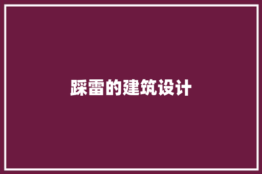 踩雷的建筑设计