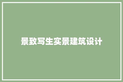 景致写生实景建筑设计 常见问题