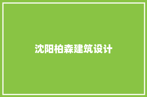 沈阳柏森建筑设计