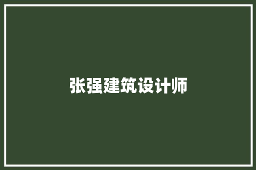 张强建筑设计师