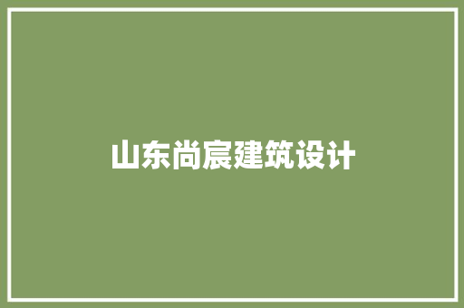 山东尚宸建筑设计