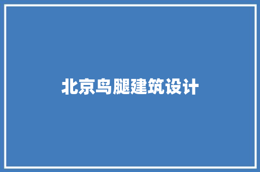 北京鸟腿建筑设计