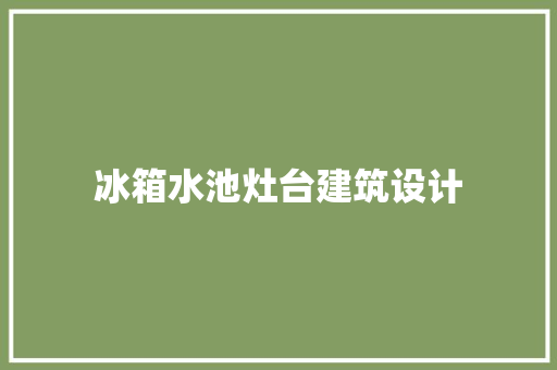 冰箱水池灶台建筑设计