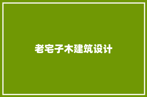 老宅子木建筑设计