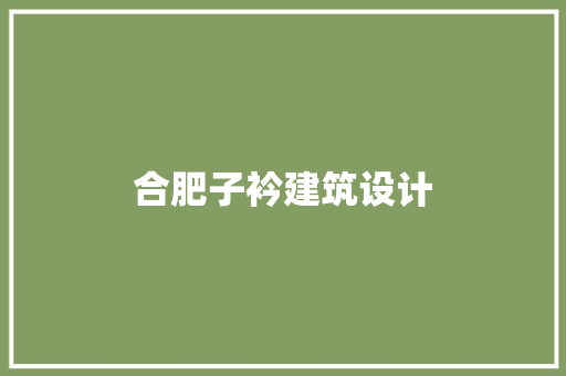 合肥子衿建筑设计
